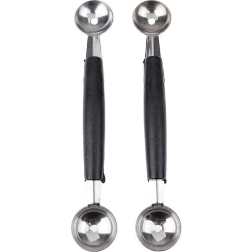 Double-end Melon Ball Scoop Fruit Spoon Ice Cream Sorbet Stainless Steel Cooking Tool Kitchen Accessories Gadgets