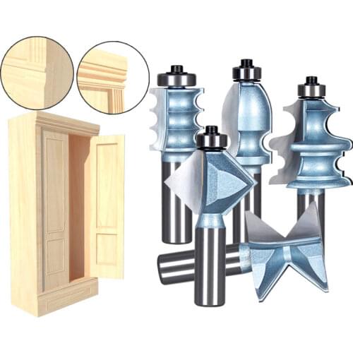 5PCS/SET Woodworking Tools Router Bit Table Edge Bit CNC Door Knife Wood Processing 1/2 SHK - HUHAO