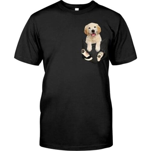 Cotton T-Shirts Summer Labrador Golden Retriever Printed T-shirt Men for Women Shirts Tops Funny Cotton Black Tees Drop Shipping