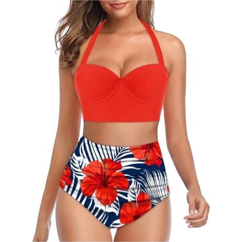 Two Piece Swimsuit Bikini Set Fashion Print Dot Women Plus Size Swimwear Sexy Backless Bikini Tight Swim Bathing Suit Beach Wear