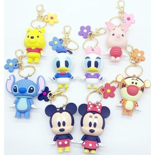 2021 hot sale Disney Mickey keychain cute cartoon baby boy girl key ring women cute bag key chain monster new key accessories