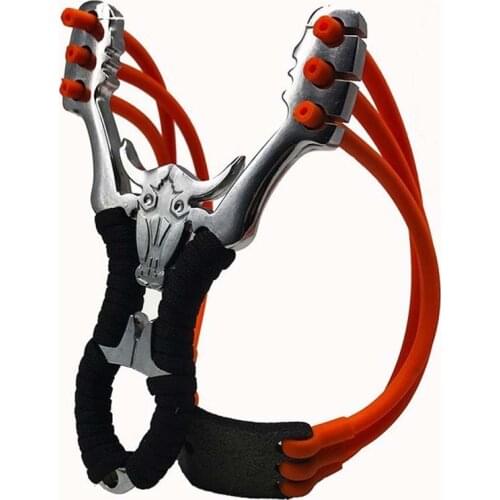 Best selling high quality outdoor hunting shooting alloy slingshot powerful ejection and rubber band adult sling shooting game