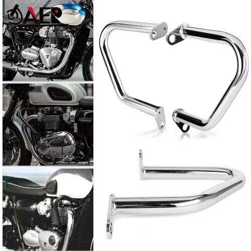 JAER Metal Bumper Engine Guard Crash Bars for Triumph Bonneville T100 T120 Bobber Thruxton 1200/R Street Cup/Twin 2016 - 2019