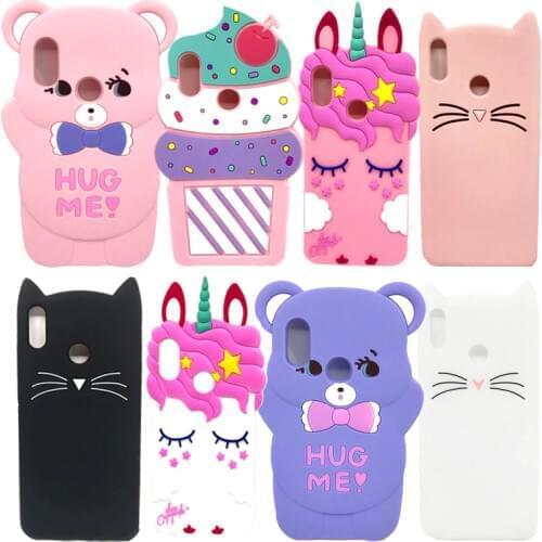 Cute 3D Cartoon Soft Silicon Case For Xiaomi Redmi Note 6 Pro Cases Ice Cream Cupcakes Bear Unicorn Cat Phone Cover Note6 6Pro