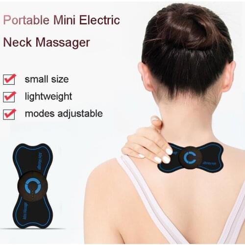 Mini Electric Neck Massager 6 Massage Modes Relaxation Body Massage Patch Vibration Muscle Relaxation Shoulder Neck Massager