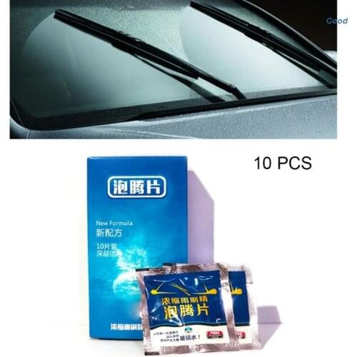 Multifunctional Effervescent Spray 10Pcs Solid Concentrate Cleaner for Car Windshield Deep Cleaning Remover