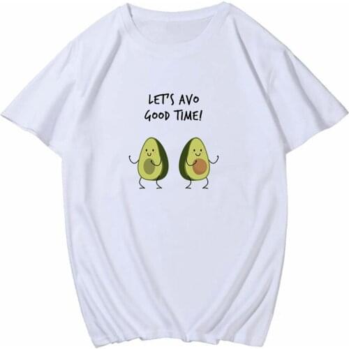 Fashion Women T-shirt Cartoon Avocado Graphic Print Tees Funny T-Shirt Women Short Sleeve Casual Kawaii Tshirt Tops Plus Size