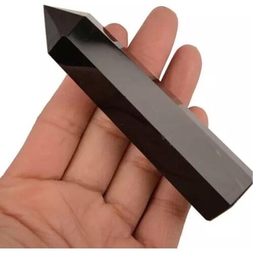 MOKAGY 100mm-110mm Natural Crystals Healing Stones Obsidian Tower for Decoration 1pc