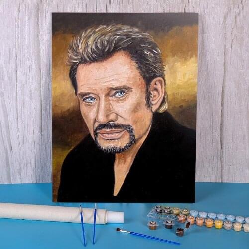 Johnny Hallyday DIY Painting By Numbers Package Oil Paints 40*50 Painting On Canvas New Design Adults Wholesale Drawing