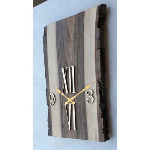 Markakanvas Natural Wood Walnut Wall Clock clocks wall home decor living room