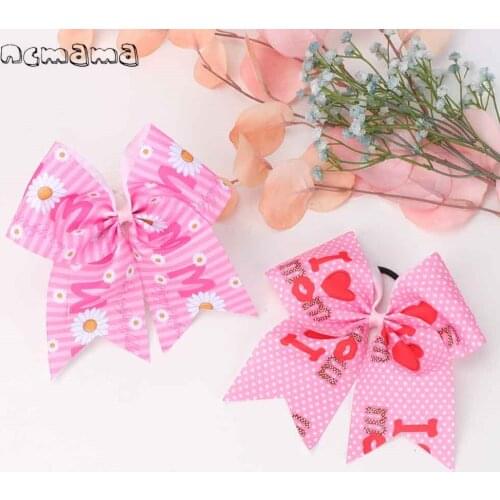 Ncmama 7'' Big Hair Bow Ties Hair Clips Kids Hairclip Hairpins Girls Cute Butterfly Bow Barrettes Pink Lovely Hair Accessories