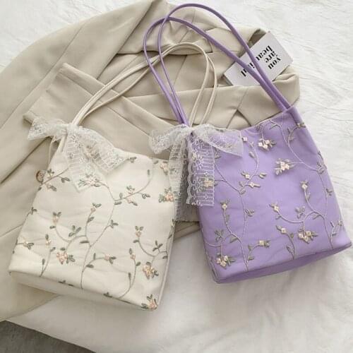 Solid Color Lace Handbags Exquisiteness High Capacity Literature and Art Shoulder Bag Womens Cosmetic Shopping Crossbody Bags