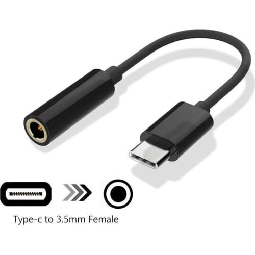 USB Type-C to 3.5mm Audio Jack Earphone Port Adapter Sync Charging Cable Type-C to Aux EAux Converter to Headphone 12cm Cable