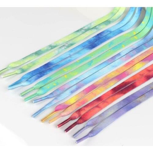 Flat Shoelaces Rainbow Colour Shoe Laces Casual Canvas Shoes Colorful Shoelace Print Gradient Suitable for All Unisex 1 Pair