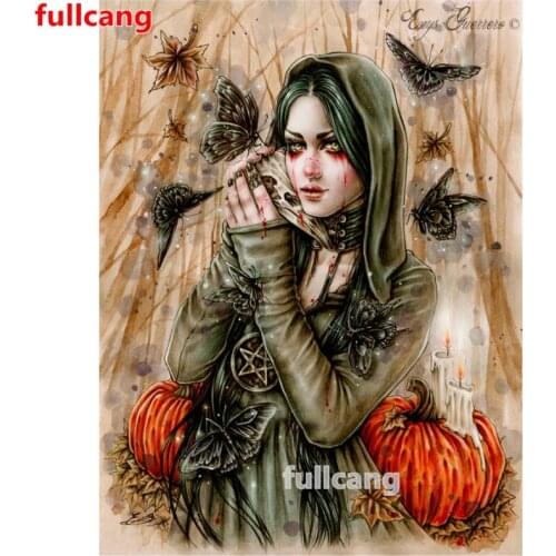 Vampire Woman Butterfly Full Square Round Drill 5D DIY Diamond Painting Embroidery Cross Stitch mosaic home Decor Fairy JX2332