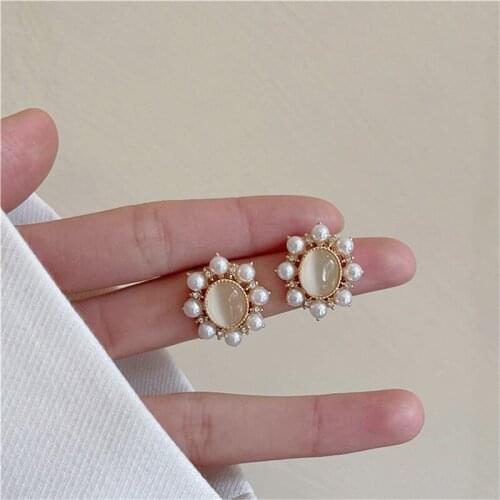S925 Needle earrings with novel style and retro light luxury clip without ear hole