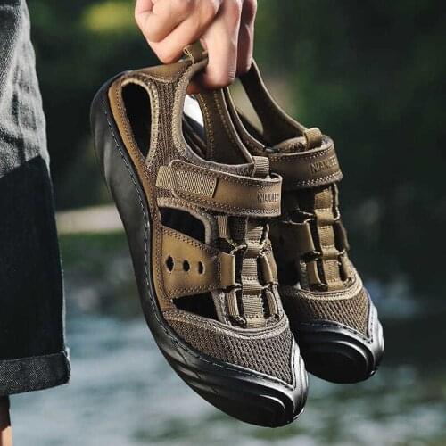 Summer Sandals Mens Leather Outdoor Sports Sandals Mens Shoes Fashion Sandals Sandalias Hombre Chaussure Homme