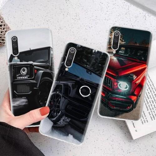 Black Sport Cars Male Men G63 Silicon Phone Case For Xiaomi Note 10 Mi 11 9 8 CC9 10T 9T 5X 6X A3 A2 A1 Lite Pro Poco F1 X3 Cove