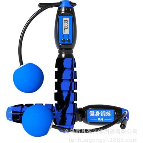 Electronic counting skipping rope graffiti foam handle student training cotton rope skipping support customization