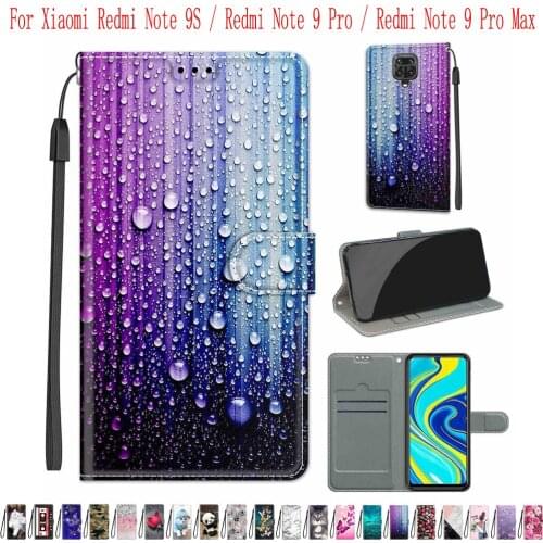 Sunjolly Case for Xiaomi Redmi Note 9S Note 9 Pro Max Wallet Stand Flip PU Leather Phone Case Cover coque capa Case Cover