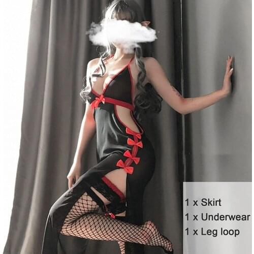 Vintage Vampire Cosplay Sexy Backless Devil Lingerie Party Lolita Sleepwear