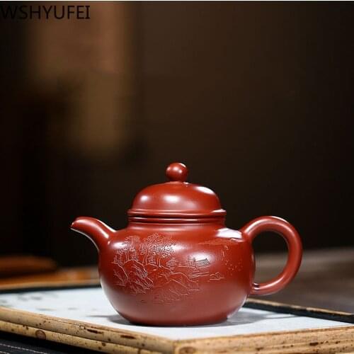 Yixing tea pot purple clay filter teapot beauty kettle Raw ore Handmade Tea set Dahongpao authentic Tie Guanyin Puer 210ml