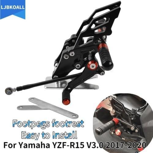 YZF R15 Adjustable Rider Motorcycle Footrest Rearset Rear Set Footpeg Foot Rest for Yamaha YZF-R15 YZFR15 V3 2017 2018 2019 2020