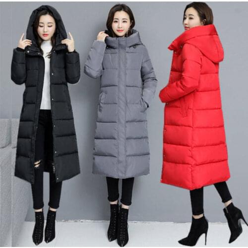 Woman Jacket Parkas Coat Winter Down For Large Long Style Long Below The Knee Cotton Clothing Cotton Coat Womens Veste Femme