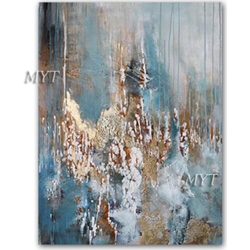Gold Textured 100% Hand Drawn Abstract Oil Painting Wall Canvas Art Home Wall Decoration Pieces Acrylic Paintings For Bedroom