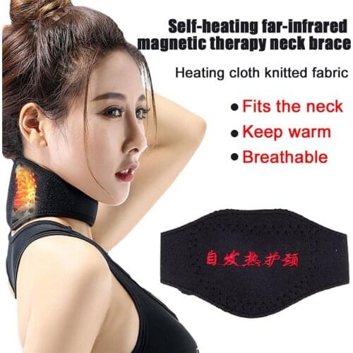 1pc Self-heating Tourmaline Neck Magnetic Therapy Support Tourmaline Belt Wrap Brace Pain Relief Neck Massager Products