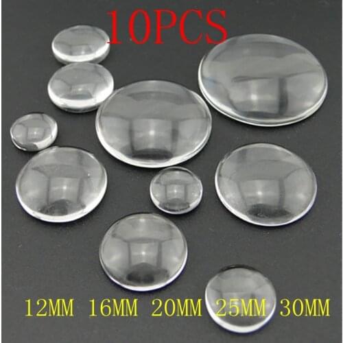 10pcs Transparent 12mm 16mm 20mm 25mm 30mm Glass Cabochon Round Dome DIY Jewelry Handmade Making Necklace Keychain Accessories