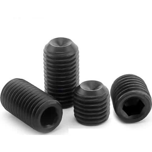 100Pcs Set Screws M3 M4 M5 M6 M8 Hexagon Socket Grub Screws Cup Point Alloy Steel Grade 12.9 DIN916