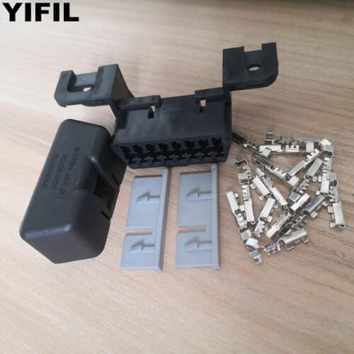 16 Pin 16 Way OBD2 Female Angle Connector Panel OBD 2 Wire Sockets obd ii Adapter Diagnostic Tool ODB With Cover Shell