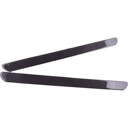 2Pcs/Set Universal Middle Size Black Carbon Fiber Car Scuff Plate Door Sill Cover Panel Step Protector Guard Accessories