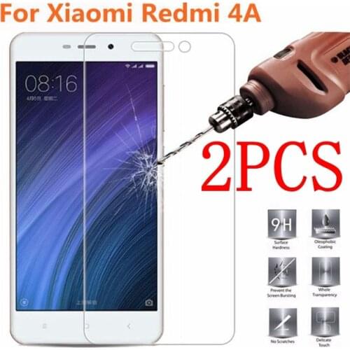 2PCS Original Tempered Glass For Xiaomi Redmi 4A Screen Protector Toughened protective film For Xiaomi Redmi 4A Glass