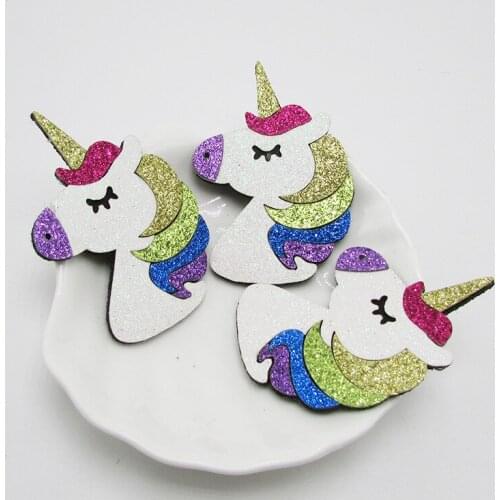50ps/lot 2019 new pop shining unicorn for hairclip childrens hair ornaments hair accessories diy materials