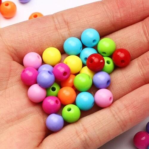 6-20mm Mixed Color Acrylic Beads Round Balls Loose Spacer Beads For Jewelry Making Diy Necklace Bracelet Handmade Accessories