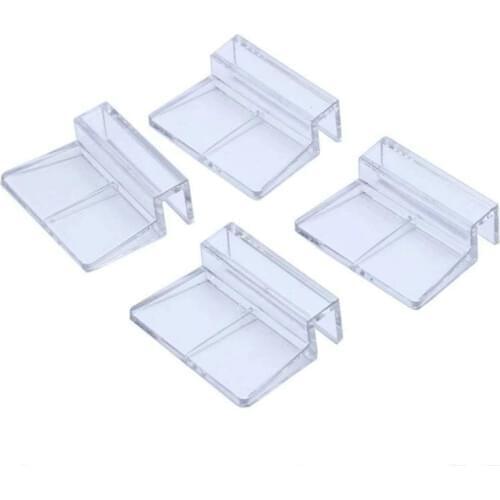 New 4Pcs/lot Fish Aquatic Pet Parts Aquarium Fish Tank Acrylic Clips Glass Cover Support Holders 6/8/10/12mm