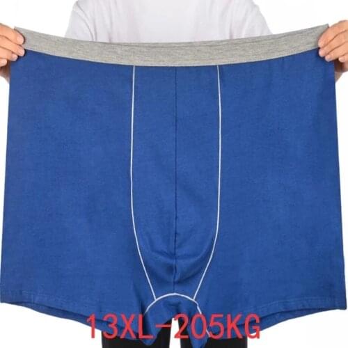 Plus Boxer Men Solid Cotton 13xl 12xl Breathable Comfortable Underwear Man Boxers Super-elastic Shorts Underpants Male Panties