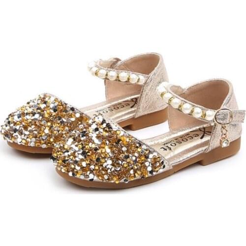 Baby Girl Shoes Princess Fashion Sequins Pearl Summer Girls Sandals Cute Bow Knot Kids Girls Party Shoes