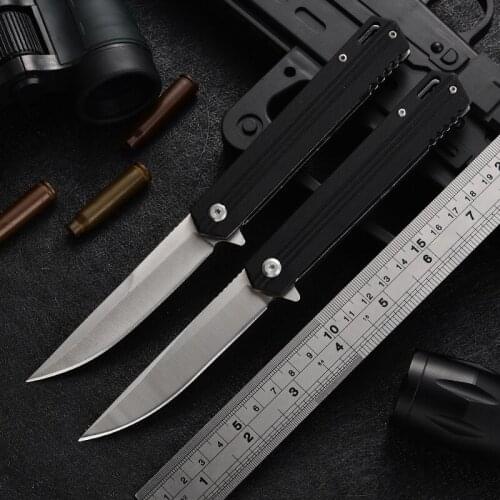 D2 steel blade bearing folding knife pocket knife high hardness folding knife camping tactics outdoor knife hunting knife