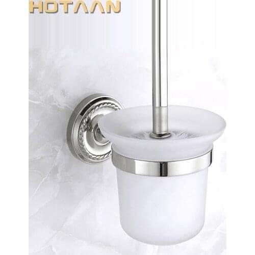 Free Shipping Toilet Brush Holder,Solid Brass Construction Base Pure Copper Toilet Brush Rack Chrome Plated Bathroom accessories