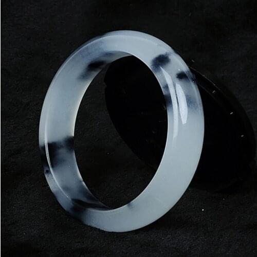 Natural Jadeite Hand Carved Round Jade Bracelet Fashion Jewelry Womens Bangle Charm Accessories for Women Men