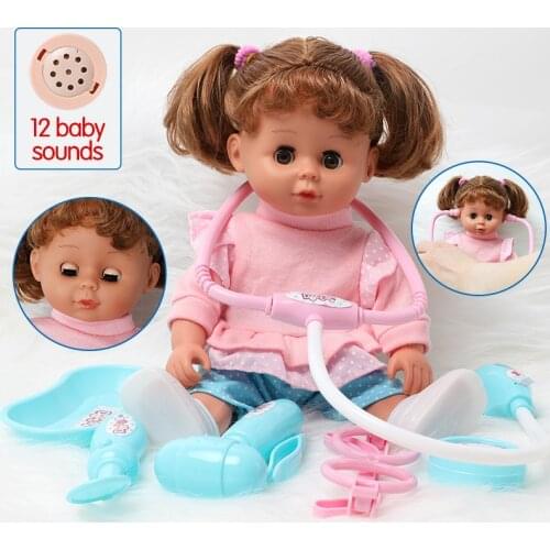 12 inch reborn doll 30.5 cm DIY Simulation Bebe Soft silicone game props set Long hair baby girl doll education toys for gifts