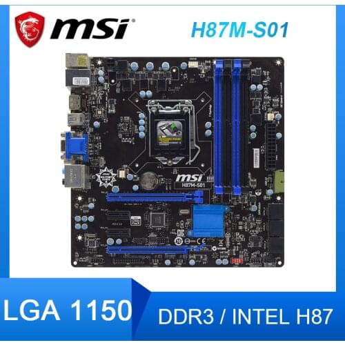 MSI H87M-S01 MS-7823 Socket 1150 Motherboard Intel H87 DDR3 USB 3.0 SATAIII HDMI ATX used Motherboard