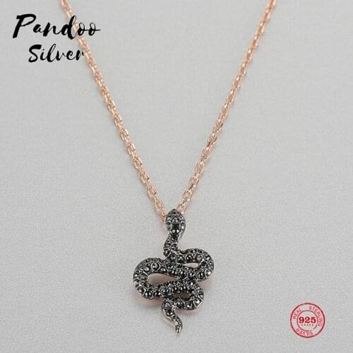 Fashion Charm 925 Sterling Silver Original 1:1 Copy, Personality Element Snake-shaped Wild Necklace Female Luxury Jewelry Gifts
