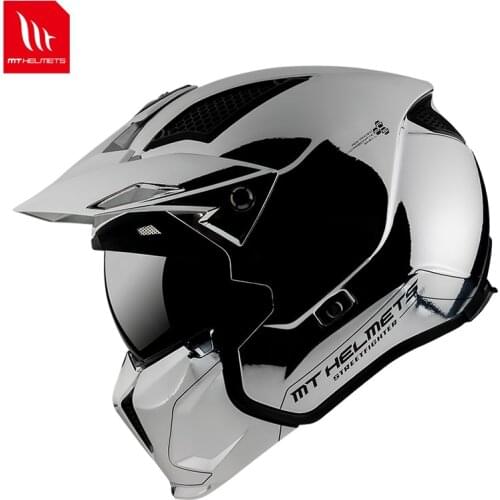 Original MT Motorcycle Helmet Men Women Streetfighter Motocross Helmet Full Face Off-Road Helmet Silver Moto Accessories