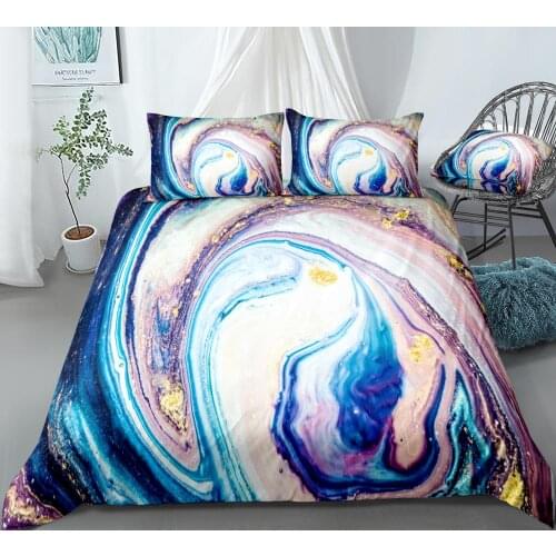 Marble Duvet Cover Ser Quicsand Bedding Set Colorful Bed Linen Marble Texture Home Textile Boy Girl Bedclothes Abstract Beds Set