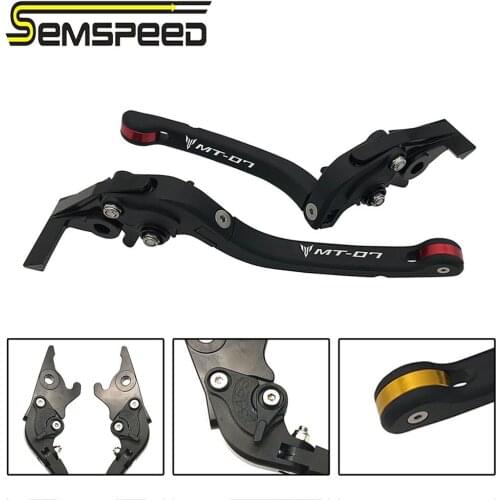 Logo MT-07 Foldable Levers For Yamaha MT07 FZ07 2014-2018 2019 2020 Motorcycle Handle Folding Brakes Clutch Levers Accessories
