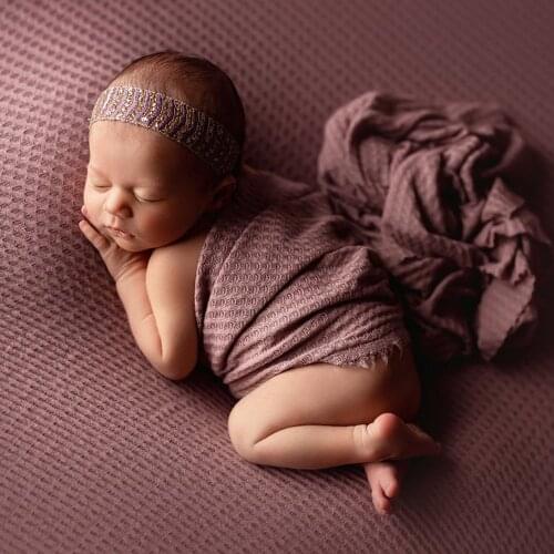 Newborn Infant Photography Wraps Knitted Stretch Baby Boys Girls Photo Props Strong Baby Beanbag Blanket Backdrop Stretch Fabric